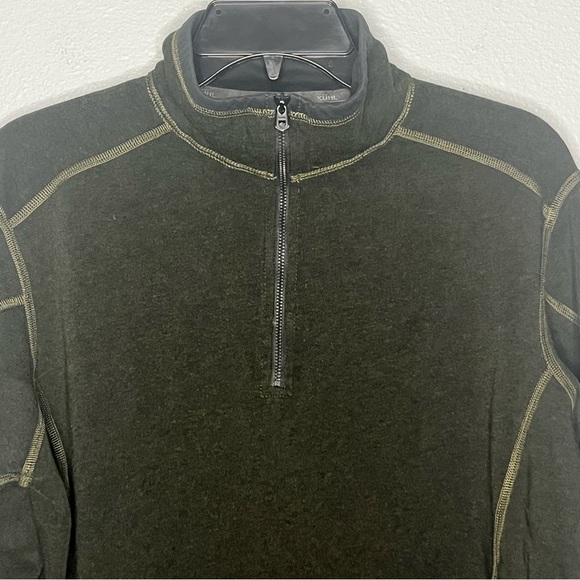 Kuhl 1/4 Zip Pullover Long Sleeve Crewneck Men Medium Green Fleece Lined Outdoor - Picture 2 of 9